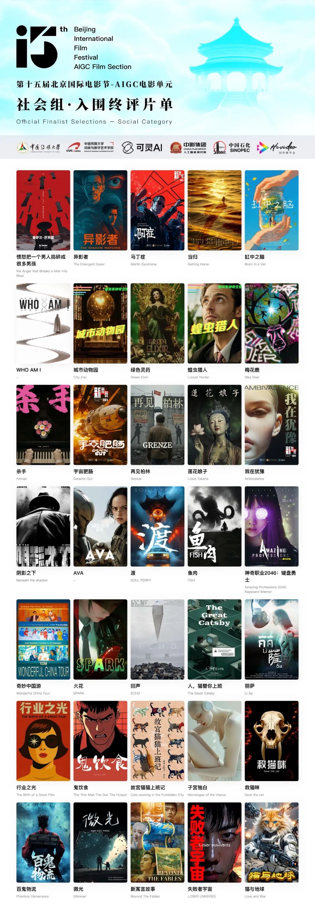 第十五届北京国际电影节AIGC电影单元入围作品隆重揭晓及日程安排